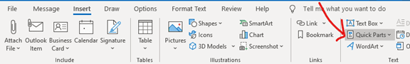 Outlook Quick Parts Outlook Quick Parts